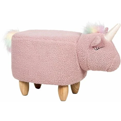Pouf Animaletto A Forma Di Unicorno In Tessuto Bianco Gambe In Legno Unicorn 1 Pouf Animaletto A Forma Di Unicorno In Tessuto Bianco Gambe In Legno Unicorn