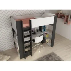 Letto A Soppalco Murphy Per Un Bambino Nero Grafite E Bianco Opaco Con Scrivania Bianco E Nero 7 Letto A Soppalco Murphy Per Un Bambino Nero Grafite E Bianco Opaco Con Scrivania Bianco E Nero -Armonia Casa 80330156 3