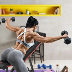 KM-Fit Panca Pieghevole Per Pesi Formazione Multifunzione Fitness Ab Trainer 250 -Armonia Casa 80332172 5