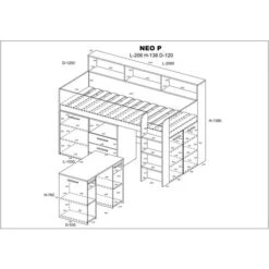 LETTO ARMADIO CASSETTIERE BAMBINI NEO Cm206x120x138h BIANCO BLU 7 LETTO ARMADIO CASSETTIERE BAMBINI NEO Cm206x120x138h BIANCO BLU -Armonia Casa 80433412 3