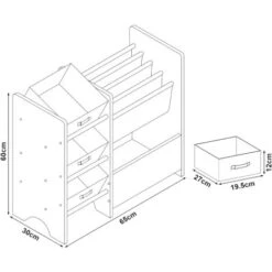 Scaffale 'Vimianzo' Per Cameretta Con Contenitori Morbidi E Cassetti Pieghevoli Porta Giochi - Mobile A Misura Di Bimbi - Decorazione Unicorno [en.casa] -Armonia Casa 80434099 3