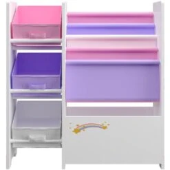 Scaffale 'Vimianzo' Per Cameretta Con Contenitori Morbidi E Cassetti Pieghevoli Porta Giochi - Mobile A Misura Di Bimbi - Decorazione Unicorno [en.casa] -Armonia Casa 80434099 5