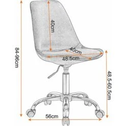 WOLTU Sedia Da Scrivania Poltrona Da Lavoro Ufficio Con Ruote In Acciaio Velluto Rosa -Armonia Casa 80878886 3