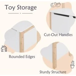 WOLTU Cassapanca In Legno. Contenitore Per Bambini. Baule Portagiochi Mobile -Armonia Casa 80878974 4