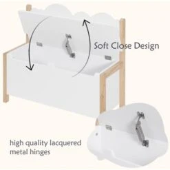 WOLTU Cassapanca In Legno. Contenitore Per Bambini. Baule Portagiochi Mobile -Armonia Casa 80878974 5