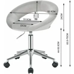 WOLTU Sedia Da Scrivania Poltrona Da Lavoro Ufficio Con Ruote In Acciaio Grigio -Armonia Casa 80879448 3