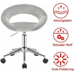 WOLTU Sedia Da Scrivania Poltrona Da Lavoro Ufficio Con Ruote In Acciaio Grigio -Armonia Casa 80879448 4