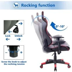 WOLTU Sedia Da Gaming Ergonomica Poltrona Da Gioco Regolabili Per Studio Ufficio Rosso -Armonia Casa 80879569 5