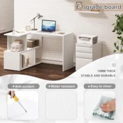 WOLTU Scrivania Angolare A 3 Ripiani Con Mensola Tavolo Da Lavoro Ufficio Legno 9 WOLTU Scrivania Angolare A 3 Ripiani Con Mensola Tavolo Da Lavoro Ufficio Legno -Armonia Casa 80879754 5