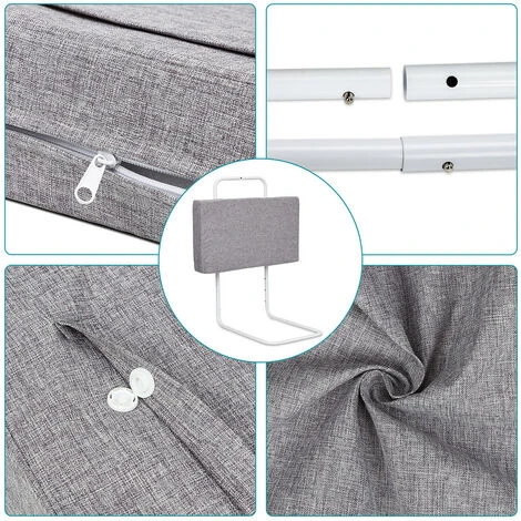 Randaco Sponda Letto Griglia Di Protezione Per Il Letto Bambini 60 Cm Barriere Per Letto Anticaduta Regolabile In Altezza Per Letto, Protezioni Laterali Regolabili Grigio Lino 3 Randaco Sponda Letto Griglia Di Protezione Per Il Letto Bambini 60 Cm Barriere Per Letto Anticaduta Regolabile In Altezza Per Letto, Protezioni Laterali Regolabili Grigio Lino - immagine 3