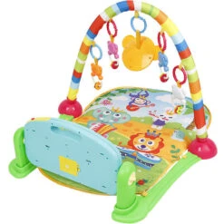 Musica Multifunzionale Per Bambini Telaio Fitness Morbido Tappeto Gattonare Ricco Appeso Piede Pianoforte Verde
