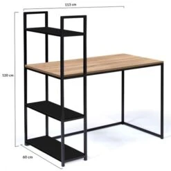 Scrivania Libreria BOSTON Legno E Nero Design Industriale -Armonia Casa 81211817 4