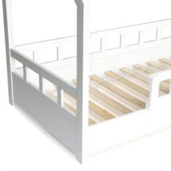 Letto A Capanna Per Bambini 80 X 160 CM NEREE Bianco Con Struttura Letta E Sponde -Armonia Casa 81211836 5