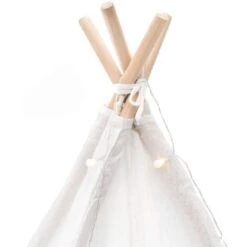 Tenda Tipi Bambini Montessori Robincool Koda 120x120x150 Cm Pieghevole Uso Interno E Esterno In Tessuto Bianco Luci Tappeto -Armonia Casa 81222101 3