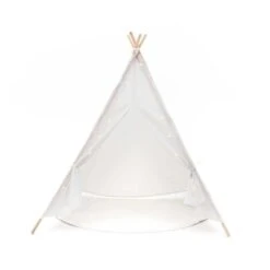 Tenda Tipi Bambini Montessori Robincool Koda 120x120x150 Cm Pieghevole Uso Interno E Esterno In Tessuto Bianco Luci Tappeto -Armonia Casa 81222101 5