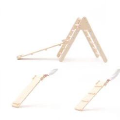 Palestra Per Bambini Montessori Metodo Pikler Robincool Climb 66x84,5x73,2 Cm In Legno Ecologico Con Arco Rampicante E Scivolo -Armonia Casa 81222103 5