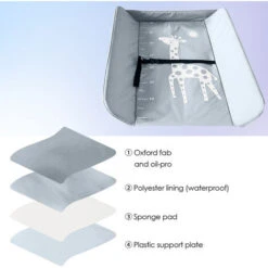 Randaco Fasciatoio Pieghevole Portatile, Bagnetto Cambio Pannolini Per Bambini Neonati, Con Ruote E Cesto Portaoggetti Grigio Scuro -Armonia Casa 81307639 4