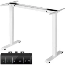 WOLTU Scrivania Regolabile In Altezza Tra 72-120cm. Telaio Del Tavolo Con 2 Motori. Scrivania Elettrica Con Funzione Di Memoria. Sistema Anticollisione. Bianco