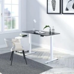 WOLTU Scrivania Regolabile In Altezza Tra 72-120cm. Telaio Del Tavolo Con 2 Motori. Scrivania Elettrica Con Funzione Di Memoria. Sistema Anticollisione. Bianco -Armonia Casa 81315440 4