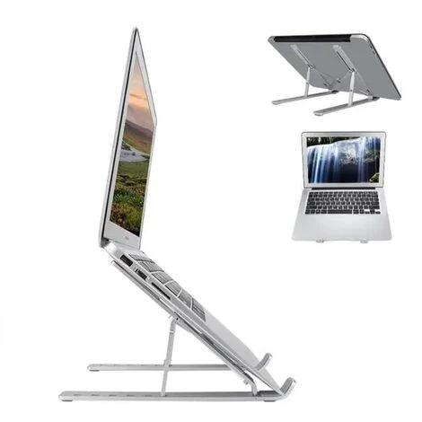 None Supporto Regolabile Per Laptop N3 Per Notebook Con Pad In Silicone Antiscivolo Argento 2 None Supporto Regolabile Per Laptop N3 Per Notebook Con Pad In Silicone Antiscivolo Argento - immagine 2