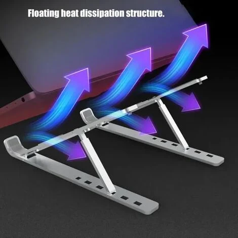 None Supporto Regolabile Per Laptop N3 Per Notebook Con Pad In Silicone Antiscivolo Argento 3 None Supporto Regolabile Per Laptop N3 Per Notebook Con Pad In Silicone Antiscivolo Argento - immagine 3