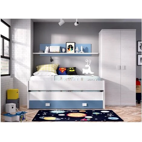 LETTO COMPATTO CON SCAFFALE SEAL - Artic /Acquamarina 2 LETTO COMPATTO CON SCAFFALE SEAL - Artic /Acquamarina - immagine 2