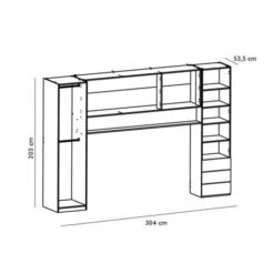LETTO A PONTE CON ARMADIO AREN - Senza Letto Aggiuntivo -Armonia Casa 81466452 4