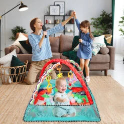 Tappetino Per Bambini, Tappetino Risveglio Per Bambini Recinzione 3 In 1 Supporto Per Il Fitness Giocattolo Per Bambini Tappetino Per Attività Tappetino Per Bambini Con 18 Palline Oceaniche -Armonia Casa 81534365 3