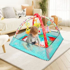 Tappetino Per Bambini, Tappetino Risveglio Per Bambini Recinzione 3 In 1 Supporto Per Il Fitness Giocattolo Per Bambini Tappetino Per Attività Tappetino Per Bambini Con 18 Palline Oceaniche -Armonia Casa 81534365 4