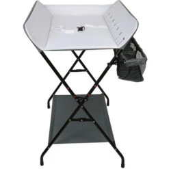 Lettino Pieghevole Portatile Per La Cura Dei Pannolini Fasciatoio Con Cestello Portaoggetti 79x55.5x96cm Grigio E Bianco -Armonia Casa 81549005 4