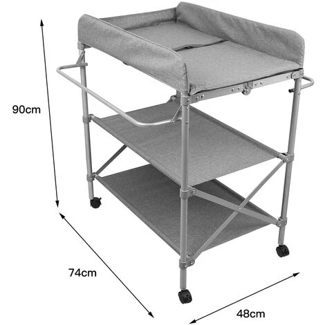 DYHF Tavolo Per La Cura Del Bambino Pieghevole Tavolo Per La Cura Dei Pannolini Per Bambini 74x48x90cm Grigio 2 DYHF Tavolo Per La Cura Del Bambino Pieghevole Tavolo Per La Cura Dei Pannolini Per Bambini 74x48x90cm Grigio - immagine 2