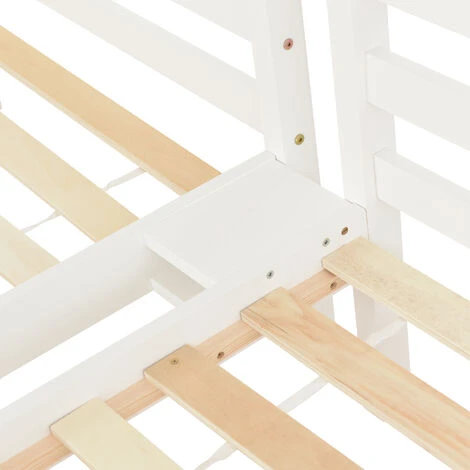 Letto Per Bambini 90 X 200 Cm Letto Triplo In Legno Con Scala Laterale, Bianco 4 Letto Per Bambini 90 X 200 Cm Letto Triplo In Legno Con Scala Laterale, Bianco - immagine 4