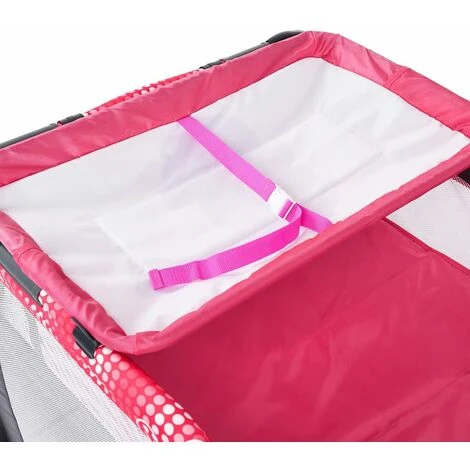 DREAMADE 3 In 1 Lettino Da Campeggio Per Bambini, Letto Pieghevole Con Fasciatoio, Giocattolo Appeso E Carillon, Culla Co-Sleeping Per Bambini Tra 0-36 Mesi (Pink) 4 DREAMADE 3 In 1 Lettino Da Campeggio Per Bambini, Letto Pieghevole Con Fasciatoio, Giocattolo Appeso E Carillon, Culla Co-Sleeping Per Bambini Tra 0-36 Mesi (Pink) - immagine 4