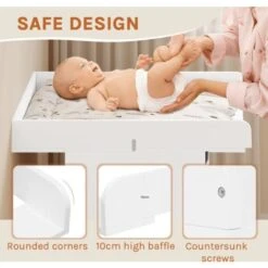 WOLTU Fasciatoio Per Cassettiera Fasciatoio Per Neonati In MDF. Piano Fasciatoio -Armonia Casa 81879521 3