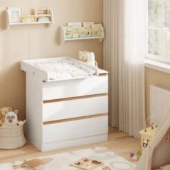 WOLTU Fasciatoio Per Cassettiera Fasciatoio Per Neonati In MDF. Piano Fasciatoio -Armonia Casa 81879521 5