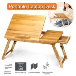 None Tavolino Servitore Con 1 Cassetto Regolabile In Altezza Porta PC Pieghevole In Bambù Multifunzione 7 None Tavolino Servitore Con 1 Cassetto Regolabile In Altezza Porta PC Pieghevole In Bambù Multifunzione -Armonia Casa 81946941 4