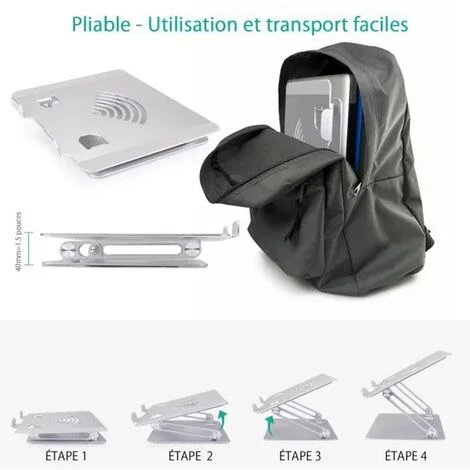 None Supporto Per Laptop Supporto Per Laptop Ventilato Regolabile In Alluminio Cheflaud 2 None Supporto Per Laptop Supporto Per Laptop Ventilato Regolabile In Alluminio Cheflaud - immagine 2