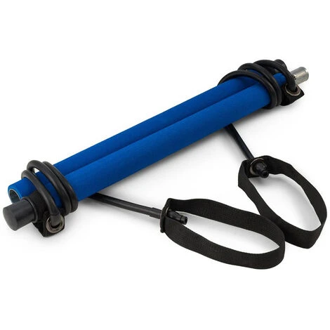 Barra Da Pilates Portatile Attrezzo Allenamento Fitness Yoga Asta Blu 2 Barra Da Pilates Portatile Attrezzo Allenamento Fitness Yoga Asta Blu - immagine 2