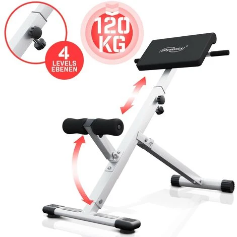 Panca Per Schiena E Addominali - Pieghevole, Altezza Regolabile In 4 Livelli, Inclinazione 45 °, Carico Massimo 120 Kg - Panca R 1 Panca Per Schiena E Addominali - Pieghevole, Altezza Regolabile In 4 Livelli, Inclinazione 45 °, Carico Massimo 120 Kg - Panca R