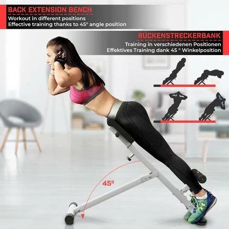 Panca Per Schiena E Addominali - Pieghevole, Altezza Regolabile In 4 Livelli, Inclinazione 45 °, Carico Massimo 120 Kg - Panca R 2 Panca Per Schiena E Addominali - Pieghevole, Altezza Regolabile In 4 Livelli, Inclinazione 45 °, Carico Massimo 120 Kg - Panca R - immagine 2