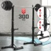 Supporto Per Bilanciere - Max. 300 Kg, Regolabile In Altezza Su 12 Livelli, In Acciaio - Rack Per Squat, Rastrelliera, Portabila