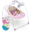 Sdraietta Neonati - Pieghevole, Con Arco Giochi, 5 Velocità Di Oscillazione, 8 Melodie, Rosa - Sedia A Dondolo Per Neonati, Alta
