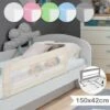 Barriera Per Letto - Pieghevole E Portatile, 150 X 42 Cm, Beige - Sponda Da Letto Per Bambini, Neonati, Di Sicurezza, Di Protezi