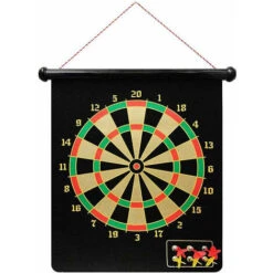 Bersaglio Tiro A Segno Magnetico Con 6 Freccette Calamitate Dardi Gioco Frecce Telo Doppia Faccia 37x43 Cm
