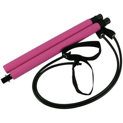 Barra Da Pilates Portatile Attrezzo Allenamento Fitness Yoga Asta Rosa 2 Barra Da Pilates Portatile Attrezzo Allenamento Fitness Yoga Asta Rosa - immagine 2