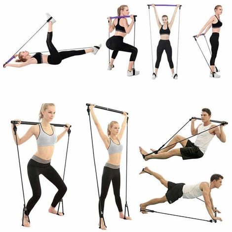 Barra Da Pilates Portatile Attrezzo Allenamento Fitness Yoga Asta Rosa 3 Barra Da Pilates Portatile Attrezzo Allenamento Fitness Yoga Asta Rosa - immagine 3