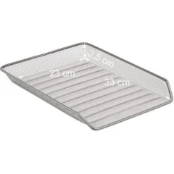 Relaxdays Organizer Portadocumenti Con 5 Vaschette, Portalettere A4, HLP: 37,5 X 30 X 35 Cm, Rete In Acciaio, Argentato -Armonia Casa 82433082 5