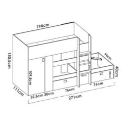 LETTO A CASTELLO CON ARMADIO COLIN - Artic / Naturale 7 LETTO A CASTELLO CON ARMADIO COLIN - Artic / Naturale -Armonia Casa 82749706 4