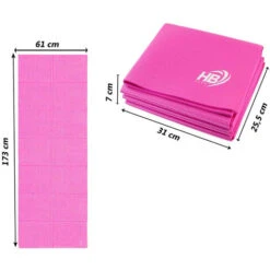 Tappetino Yoga Pieghevole 173x61 Antiscivolo Tappeto Palestra Fitness Aerobica Pilates Ginnastica Spessore 4 Mm Rosa -Armonia Casa 82749921 4