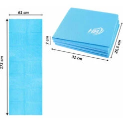 Tappetino Yoga Pieghevole 173x61 Antiscivolo Tappeto Palestra Fitness Aerobica Pilates Ginnastica Spessore 4 Mm Celeste -Armonia Casa 82749932 4